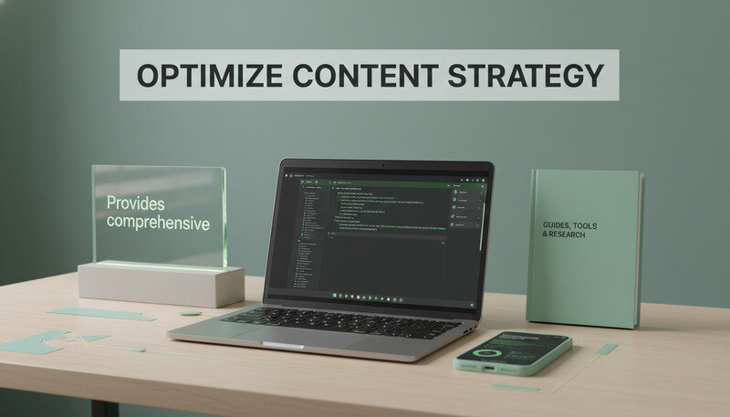 Dashboard showing various content performance metrics including guides, tools, and research pieces