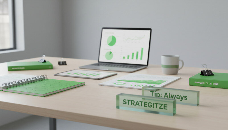 Professional data analysis workspace with survey results, charts, and research findings displayed on computer screens