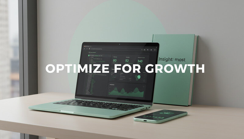 Computer screen showing website performance metrics, Core Web Vitals scores, and technical SEO analysis tools
