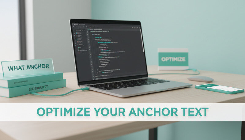 Professional SEO workspace showing anchor text optimization tools and link building strategy