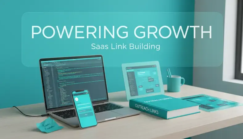 Professional workspace showing email outreach templates and link building strategy documents