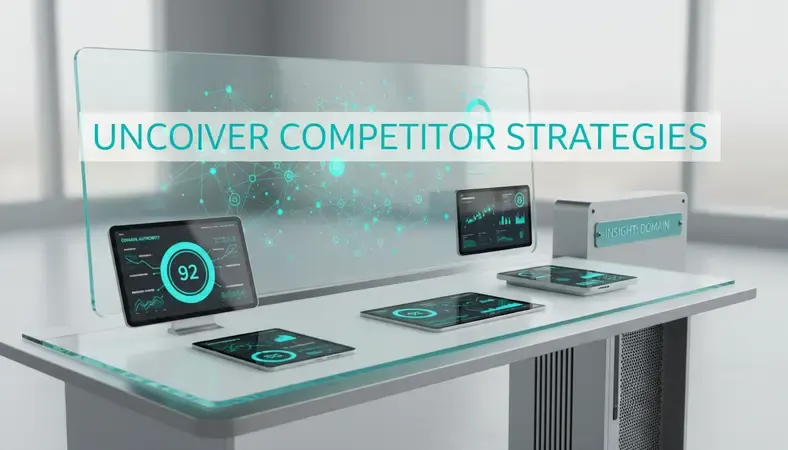 Dashboard showing competitor backlink analysis with domain authority metrics