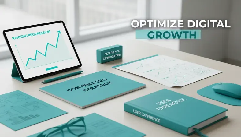Graph showing ranking progression for competitive keywords using content-focused SEO